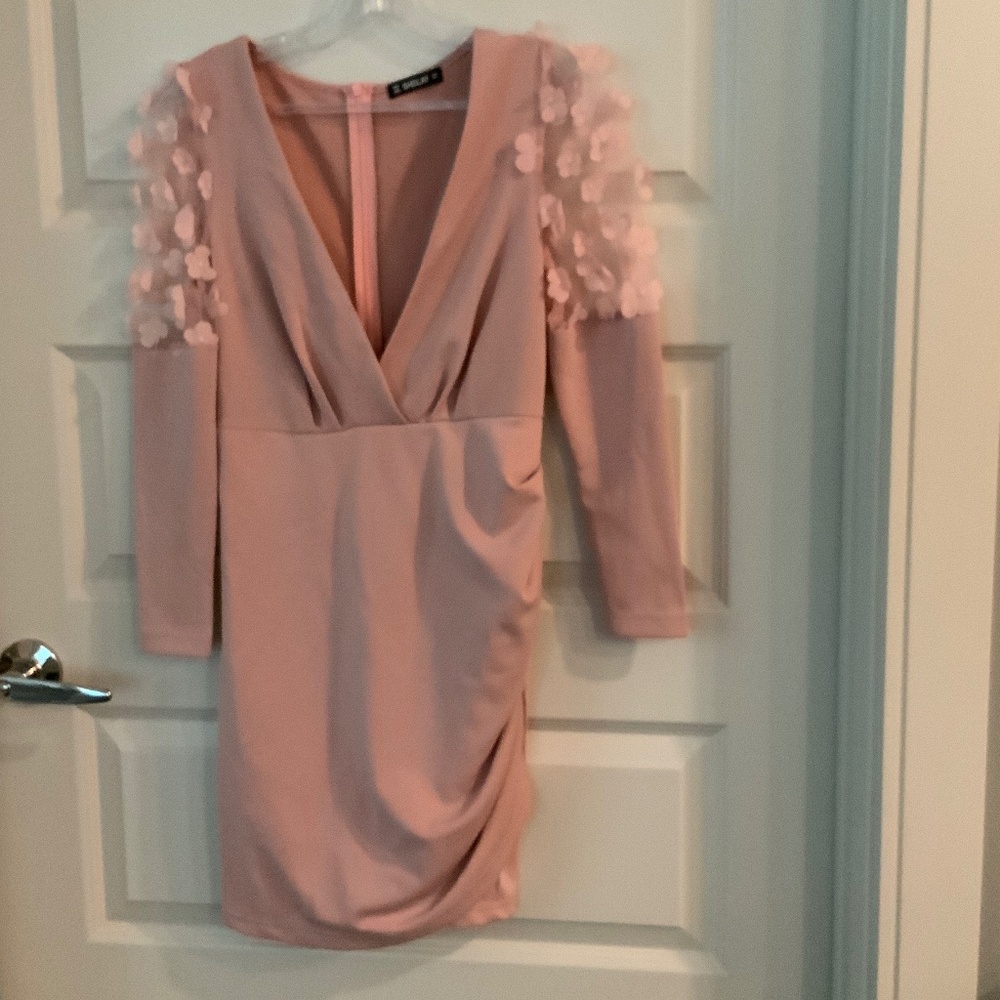 Dusty Rose Long Sleeve Sheilay Dress